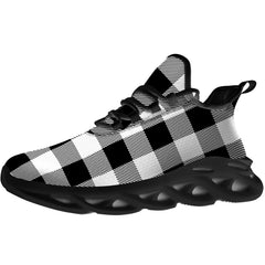 Black Plaid Shoes  for Men Women Buffalo Plaid Sneakers