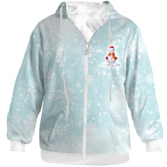 Christmas Snowman Jacket for Women Men Winter Coat Zip Up Hoodies