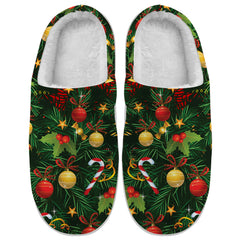 Christmas Tree Slippers for Women Men House Slippers Memory Foam Fuzzy Slippers