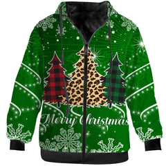 Christmas Tree Jacket for Women Men Winter Coat Zip Up Hoodies