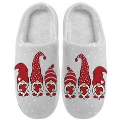 Christmas Gnome Slippers for Women Men House Slippers Memory Foam Fuzzy Slippers