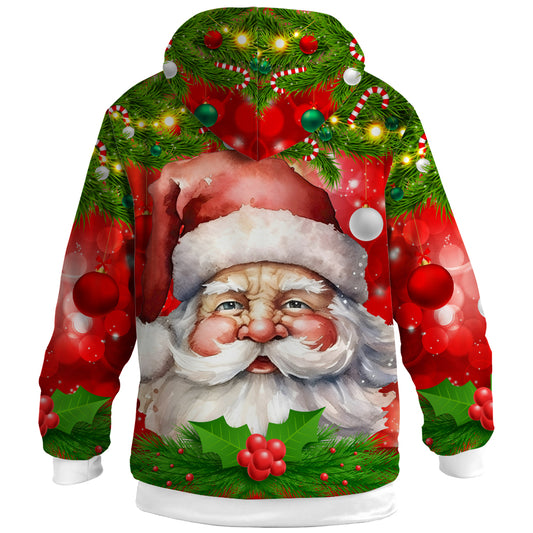 Christmas Santa Claus Jacket for Women Men Winter Coat Zip Up Hoodies