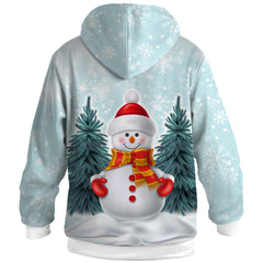 Christmas Snowman Jacket for Women Men Winter Coat Zip Up Hoodies