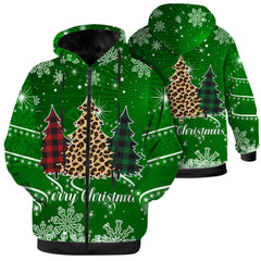 Christmas Tree Jacket for Women Men Winter Coat Zip Up Hoodies