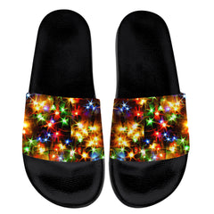 Christmas Sandals for Women Men Christmas Lights Slides Sandals House Slippers