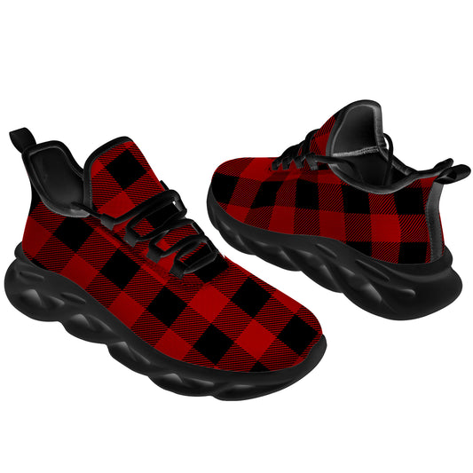 Red Plaid Shoes  for Men Women Buffalo Plaid Sneakers