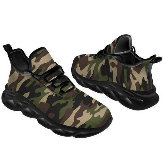 Green Camouflage Shoes  for Men Women Camo Sneakers