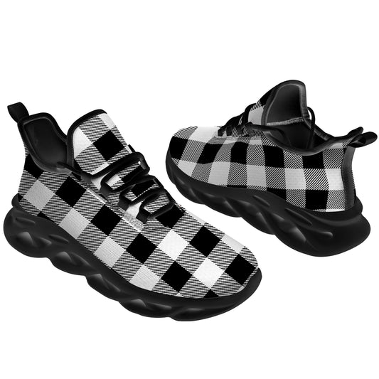 Black Plaid Shoes  for Men Women Buffalo Plaid Sneakers