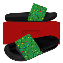 Christmas Light Sandals for Women Men Slides Sandals House Slippers