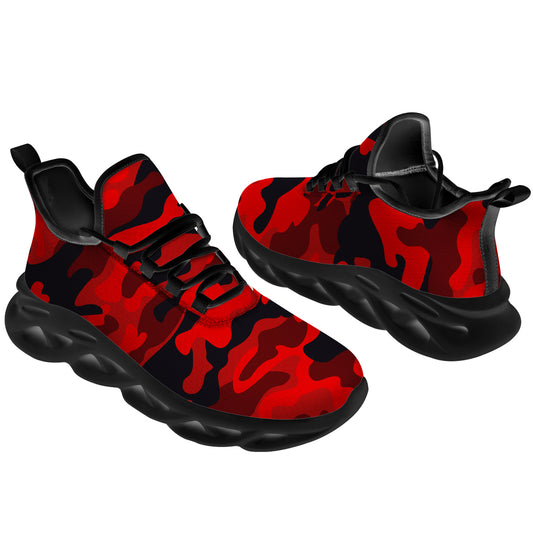 Red Camouflage Shoes  for Men Women Camo Sneakers